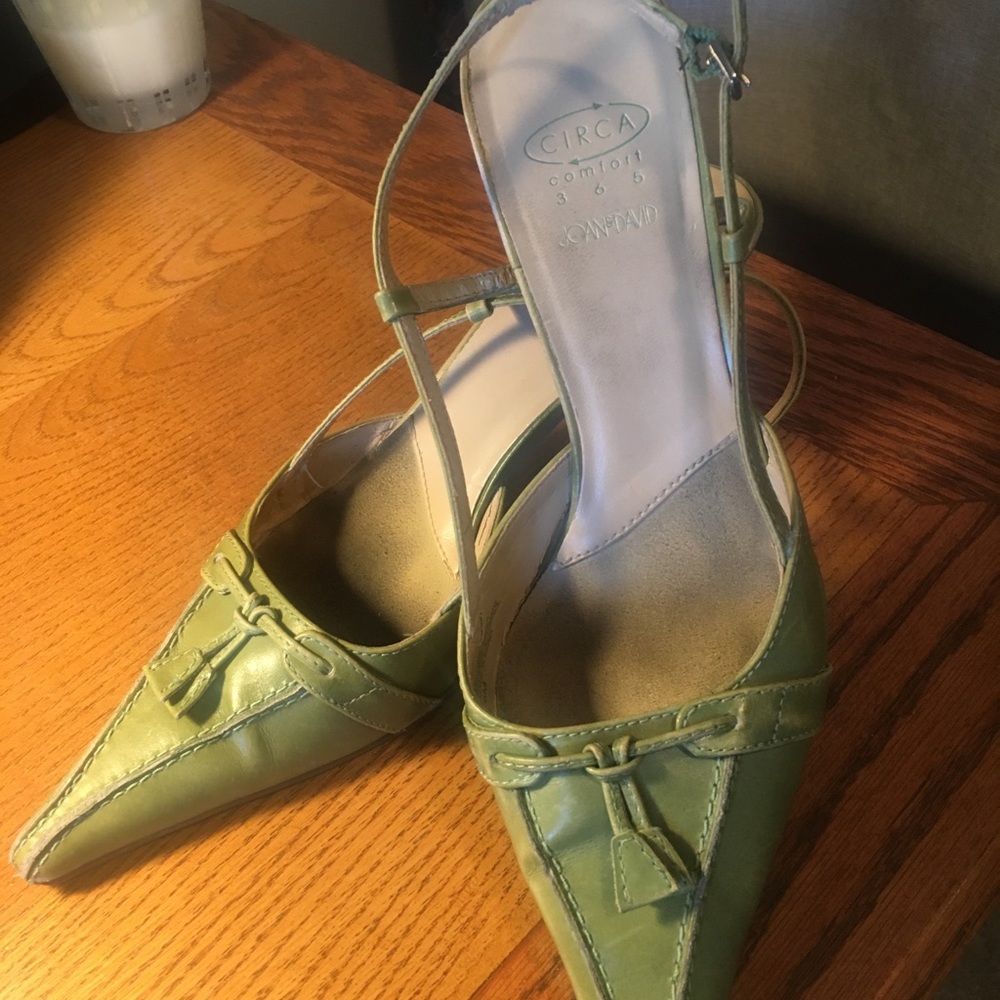 Lime Green Circa sling back pumps